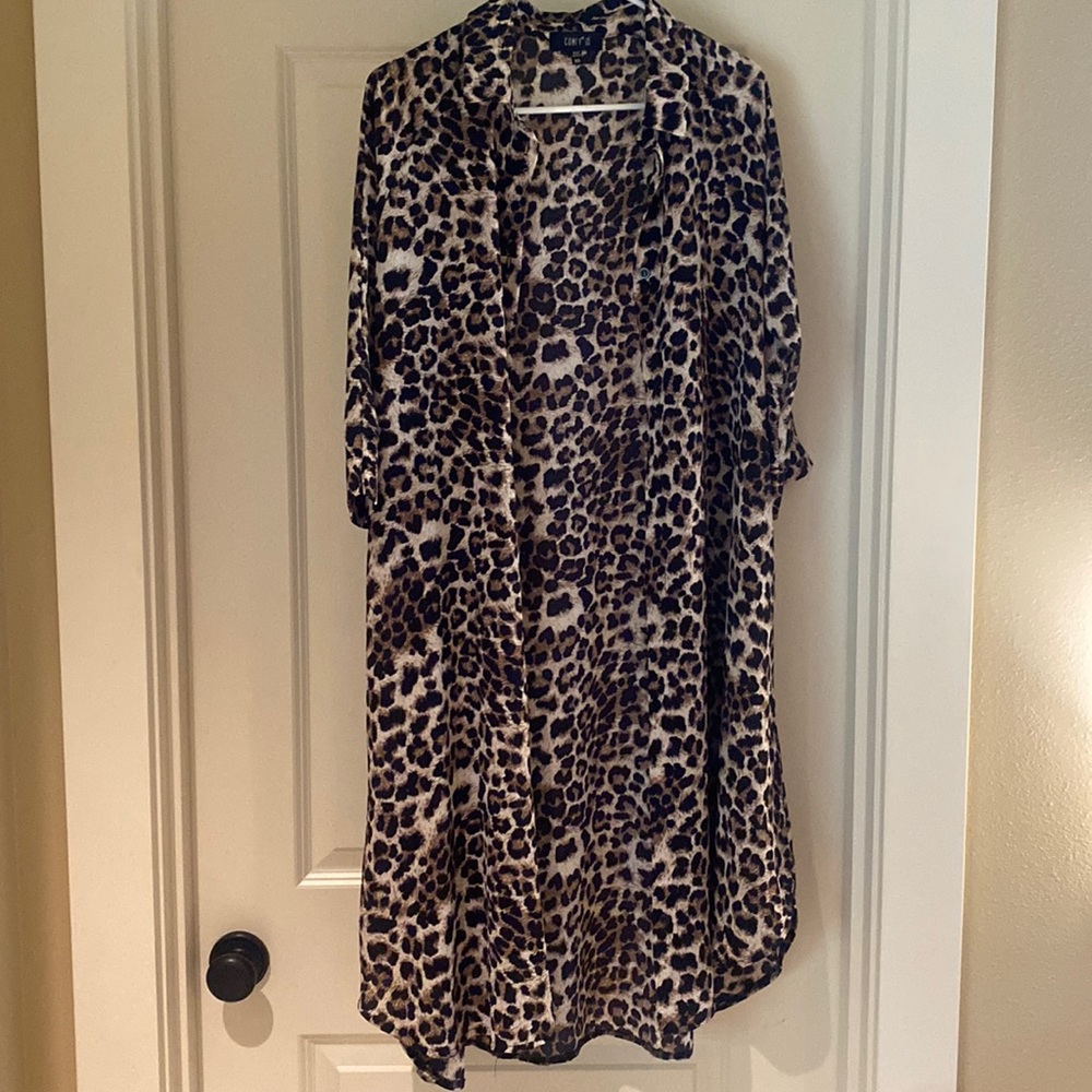 Comfy USA cheetah long cardigan